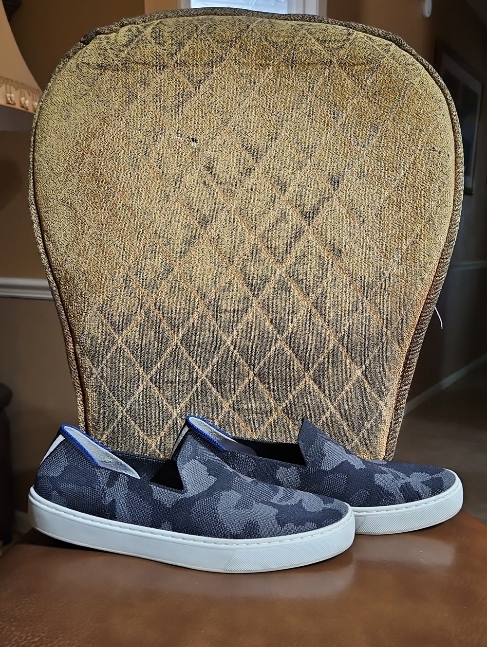 Rothy's Women's Slip-On Sneakers in Navy and Gray Camo